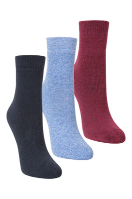 Outdoor Kids Mid-Calf Walking Socks 3-Pack - Navy