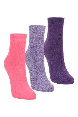 Outdoor Kids Mid-Calf Walking Socks 3-Pack - Berry