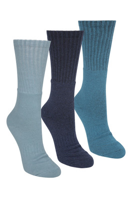 Outdoor Womens Mid-Calf Walking Socks 3-Pack - Green