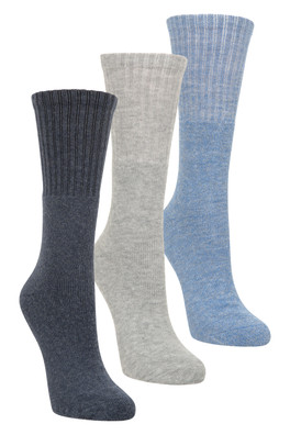 Outdoor Womens Mid-Calf Walking Socks 3-Pack - Indigo