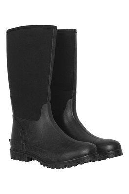 Mens Neoprene Long Mucker Boots - Black