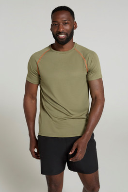 Endurance Mens IsoCool Active T-Shirt - Light Khaki