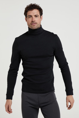 Meribel Mens Cotton Thermal Top - Black