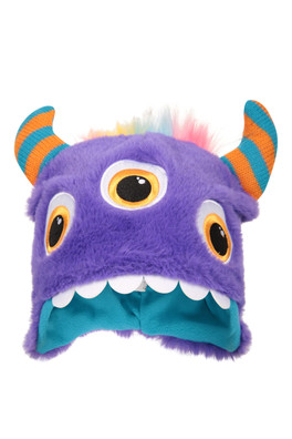 Monster Stripe Kids Hat - Purple