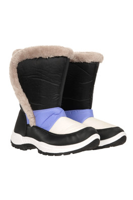 Caribou Kids Faux Fur Trim Adaptive Snow Boots - Light Purple