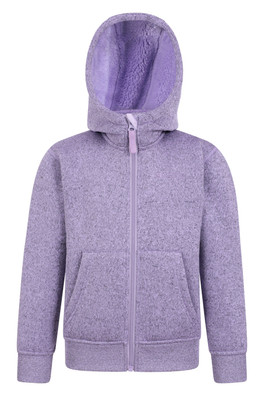 Nevis Fur Lined Kids Hoodie - Lilac