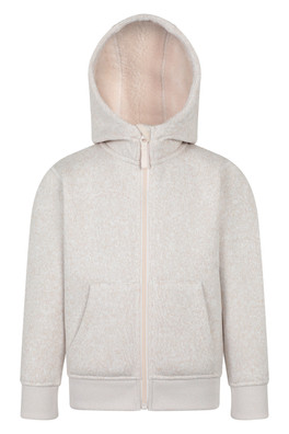 Nevis Fur Lined Kids Hoodie - Light Beige