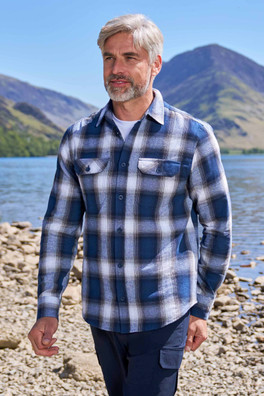 Trace Mens Flannel Long Sleeve Shirt - Corn Blue