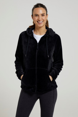 Snaggle Womens Hooded Fleece - Black