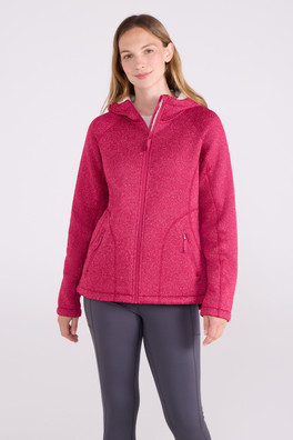Nevis Womens Fur Lined Hoodie - Bright Pink