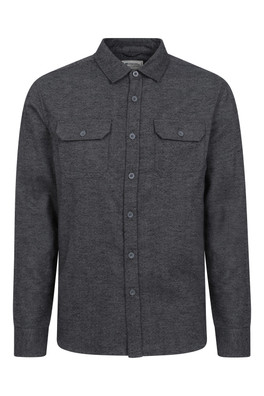 Trace Mens Flannel Long Sleeve Shirt - Dark Grey