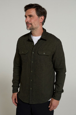 Trace Mens Flannel Long Sleeve Shirt - Green