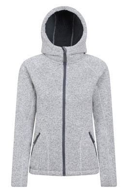 Nevis Womens Fur Lined Hoodie - Grey