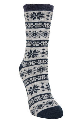 Cosy Griffin Lined Womens Socks - NAV