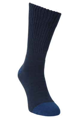 Double Layer Anti-Chafe Mid-Calf Walking Socks - Dark Blue