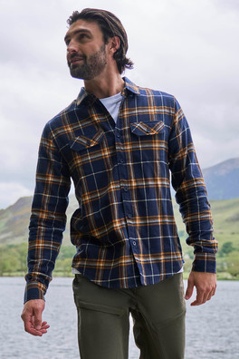 Trace Mens Flannel Long Sleeve Shirt - Bright Blue