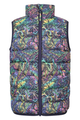 Rocko Kids Printed Padded Gilet - Bright Pink