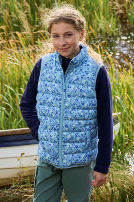 Rocko Kids Printed Padded Gilet - Pale Blue