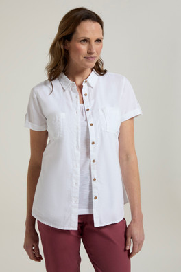 Coconut Short Sleeve Womens Shirt - White