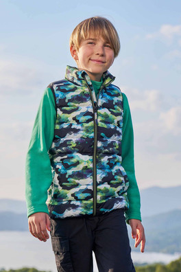 Rocko Kids Printed Padded Gilet - Bright Green