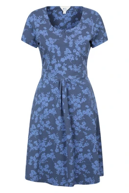 Orchid Patterned Womens UV Dress - Blue