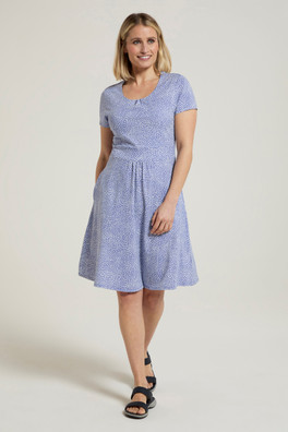 Orchid Patterned Womens UV Dress - Corn Blue