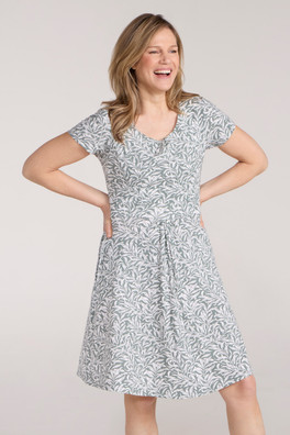 Orchid Patterned Womens UV Dress - Green