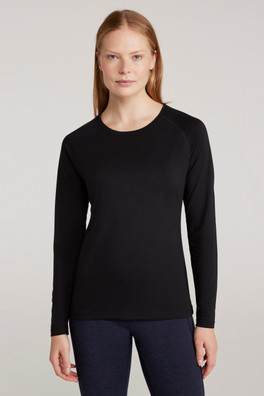 Quick Dry Womens Long Sleeve Top - Black