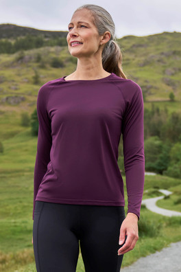 Quick Dry Womens Long Sleeve Top - Dark Purple