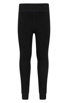 Kids Fluffy Fleece Lined Leggings - Black