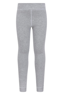 Kids Fluffy Fleece Lined Leggings - Light Grey
