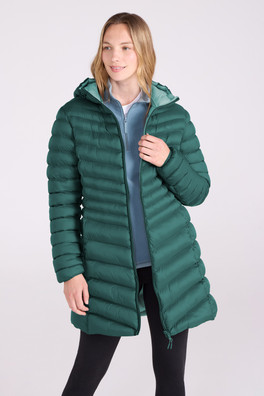 Florence Womens Long Padded Jacket - Green