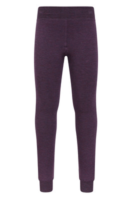 Kids Fluffy Fleece Lined Leggings - Purple