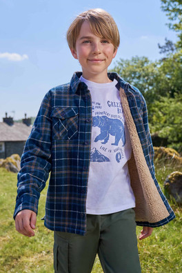 Jackson Kids Borg Lined Shacket - Navy