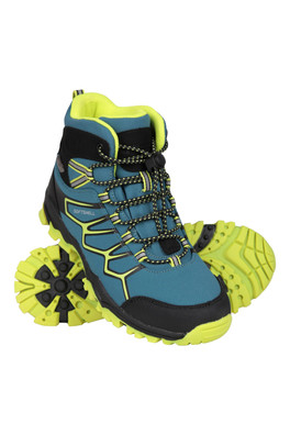 Softshell Kids Waterproof Walking Boots - Light Teal