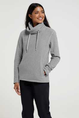 Hebridean Womens Cowl Neck Fleece - Dark Grey