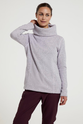 Idris Womens Cowl Neck Fleece - Lilac