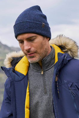 Compass Mens Beanie - Navy