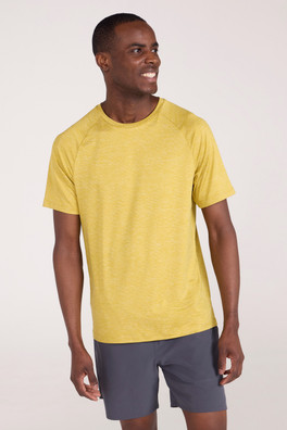 Agra IsoCool Mens Striped Tee - Yellow