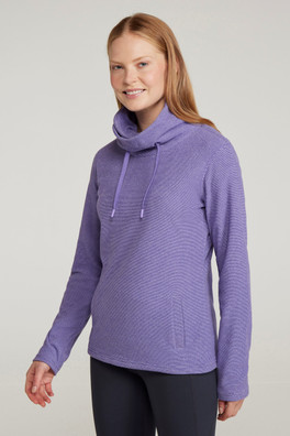 Hebridean Womens Cowl Neck Fleece - Grape