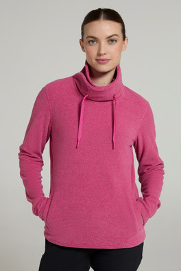 Hebridean Womens Cowl Neck Fleece - Dark Pink