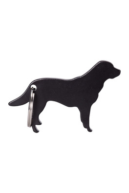 Dog Bottle Opener Keyring - Black