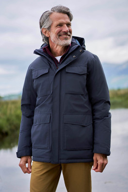 Concord Extreme Mens Down Long Jacket - Blue