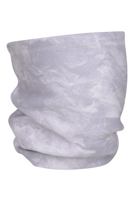 Printed Fleece Womens Neck Gaiter - Light Grey