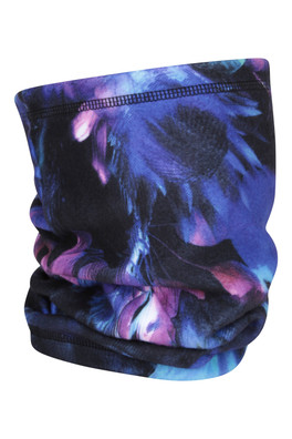 Printed Fleece Womens Neck Gaiter - Bright Blue