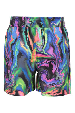 Crush Patterned Kids Boardshorts - Black