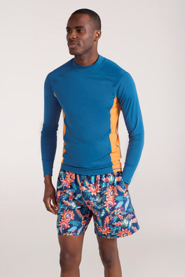 Mens Long Sleeve Rash Vest - Dark Teal