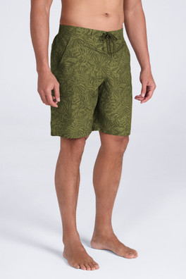 Ocean Printed Mens Boardshorts - Dark Khaki