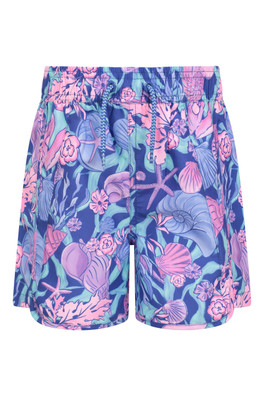 Coral Kids Patterned Boardshorts - Light Purple