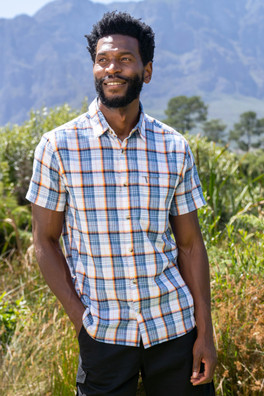 Holiday Mens Short Sleeve Shirt - Bright Blue